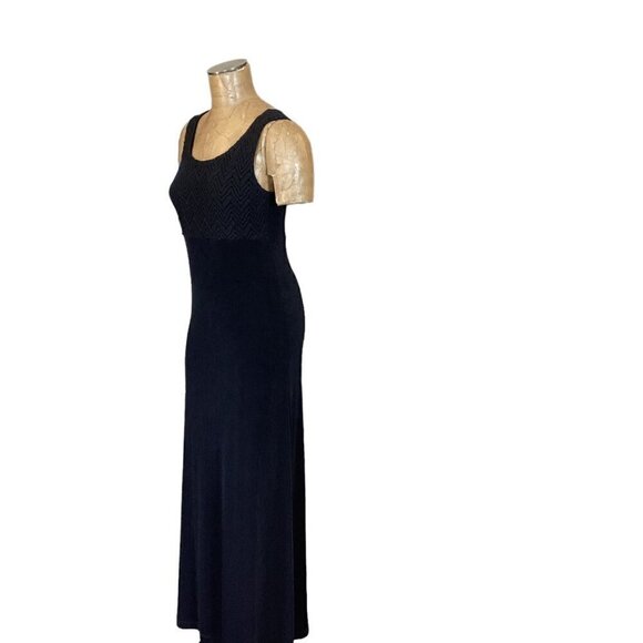 Chico's Travelers Lace Bodice Maxi Tank Dress Sz 0 (S/4) Black #278J - Picture 5 of 8